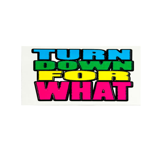 Turn Down For What Sticker